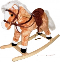 Koń na biegunach z efektami, brązowy