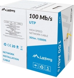 Kabel LAN UTP 100 Mb/s 305 m CCA żółty