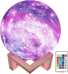 3D lampka księżycowa z oświetleniem RGB i pilotem