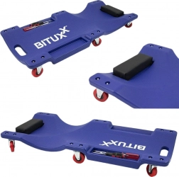 Jeżdżany leżak warsztatowy z podgłówkiem i 6 obrotowymi kółkami