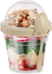 Kubek na jogurt z łyżeczką i miseczką na musli 400 ml