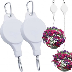 Wysuwany sufitowy wieszak na doniczki z regulowanym paskiem (2 szt.)