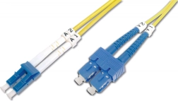 Patch cord światłowodowy FO LC/SC duplex SM 9/125 OS2 LSOH 1 m żółty