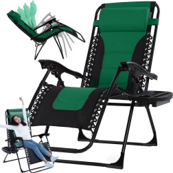 Składane leżak ogrodowy Gravity ze stolikiem