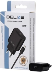 Ładowarka sieciowa 30W GaN USB‑C z kablem Lightning – czarna