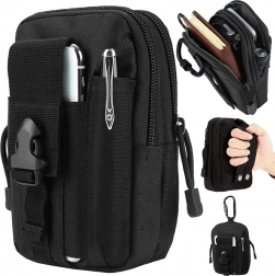 Taktyczne etui MOLLE na pasek – czarne, wodoodporne