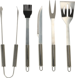 Zestaw akcesoriów sztućców do grillowania w etui 6w1