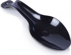 czarna podstawka odkładcza pod łyżkę i chochelkę