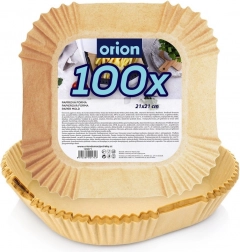 Papierowe kwadratowe wkładki do frytownicy beztłuszczowej 21 × 21 cm, 100 szt.