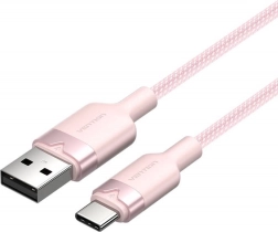 Kabel USB 2.0 USB‑A do USB‑C 2 m 3A różowy Vention