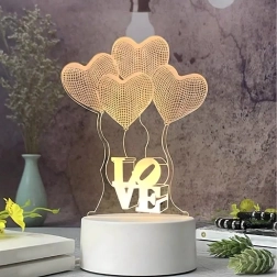 Nocna lampa LED Love serce iluzja 3D na USB