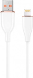 USB-A na 8‑pin silikonowy kabel do ładowania i przesyłu danych, biały