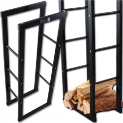 Stojak na drewno kominkowe 100 cm – stalowy, czarny, nowoczesny