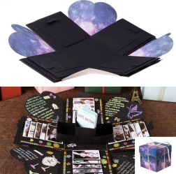 Pudełko z fotografiami jako prezent DIY - Kosmos