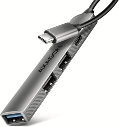 Axagon hue-stc aluminiowy hub usb-c 4‑portowy (1× usb-a 5 gbps, 2× usb-a 2.0, 1× usb-c 2.0, kabel 12 cm)