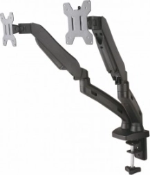 Biurkowy uchwyt z siłownikiem gazowym do 2 monitorów LED/LCD 13–27 cali