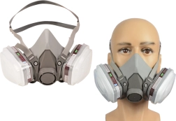 Półmaska przeciwpyłowa z lakierniczą ochroną i dwoma filtrami węglowymi