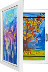 Ramka na dziecięce rysunki A4 z otwieranym frontem – pojemność do 150 prac