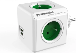 Rozdzielacz gniazdek PowerCube Original USB zielony