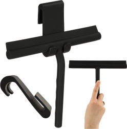 czarna silikonowa ściągaczka do szkła i kabin prysznicowych