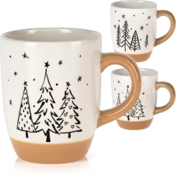 Ceramiczny świąteczny kubek z choinkami 330 ml