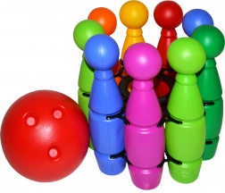 Kręgle w siatce z kulą