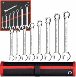 Zestaw kluczy płasko-oczkowych z grzechotką 8 szt. 8–22 mm z etui