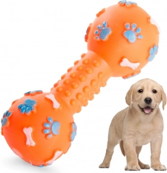 Piszcząca zabawka do gryzienia dla psów w kształcie hantla