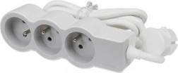 Przedłużacz 3x2P+Z 1,5 m biały/szary