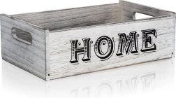 Drewniane pudełko dekoracyjne HOME 29 × 18 × 9 cm