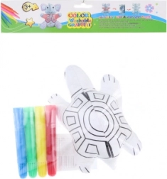 Malujący żółw – pluszowe zwierzątko do wielokrotnego kolorowania z pisakami