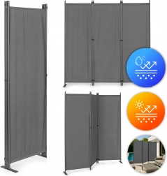 Składany Trzyczęściowy Parawan do Ogrodu i Wnętrza 167x164 cm Szary MultiGarden