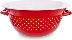 Emaliowana miska kuchenna czerwona w kropki 26 cm, 2,5 l