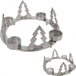 Aluminiowy świecznik na 4 świeczki tealight 25 cm