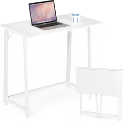 Składany stół komputerowy 80 × 45 cm biały MODERNHOME