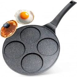 Granitowa patelnia do jajek z 4 otworami BLACK LINE 26 cm
