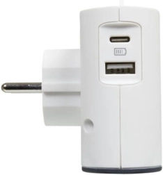 Rozdzielacz 2x 2P + USB biały/czarny