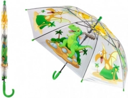 dziecięcy przezroczysty parasol z dinozaurami, automatyczny, 64 cm