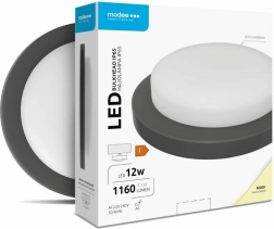 Okrągła lampa LED ścienna/sufitowa 12 W, 4000 K, 1160 lm, czarna – MODEE LED Bulkhead Round