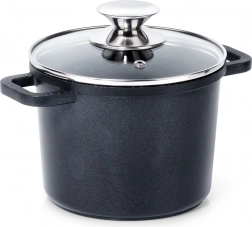 Wysoki granitowy garnek ze szklaną pokrywką 2 l GRANDE