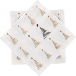 Papierowe świąteczne serwetki z motywem choinki, 3-warstwowe, 33 × 33 cm, 20 szt.