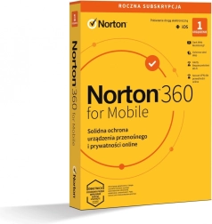 Norton 360 Mobile – subskrypcja na 1 rok dla 1 użytkownika i 1 urządzenia
