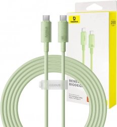 Szybko ładujący kabel Baseus USB-C do USB-C Habitat Series 2 m 100 W zielony