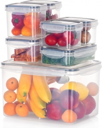Zestaw szczelnych pojemników na żywność z pokrywkami i uszczelką, 7 szt.