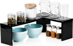 Narożna półka kuchenna, czarna, 47 × 32 × 15,5 cm