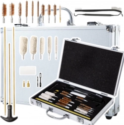 Zestaw do czyszczenia broni w kuferku, 24 elementy