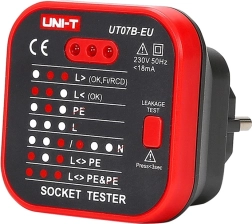 Tester gniazdek z RCD UNI-T UT07B-EU