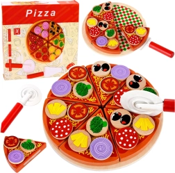 Drewniana pizza do krojenia na rzep z akcesoriami