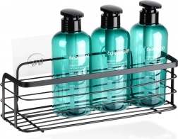 Przyklejana metalowa półka prysznicowa Vilde, czarna