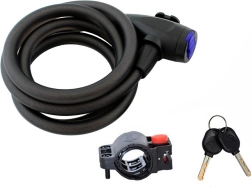 Mocny spiralny zamek do roweru 150 cm z kluczem